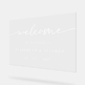 Modernes Script White Wedding Willkommenszeichen Acrylschild (Winkel)