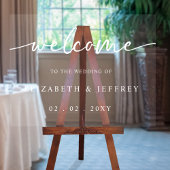 Modernes Script White Wedding Willkommenszeichen Acrylschild