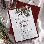 Modernes Script Winter Berries Weihnachts-Party Einladung<br><div class="desc">Feiern Sie die Saison mit einer Touch zeitlosen Charmes durch diese wunderschön gestaltete Modern Script Winter Berries Weihnachtsfeier Party Einladung. Mit zarten Kiefernspießen, lebendigen Beeren und einem Hauch von festlichem Flair verbindet das Design mühelos natürliche Schönheit mit modernem Komfort. Die expressive Schriftzeichen-Typografie verleiht einem einladenden, aber dennoch hervorragenden Ton die...</div>