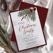 Modernes Script Winter Berries Weihnachts-Party Einladung
