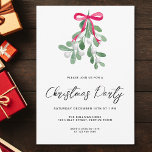 Modernes Script Winter Mistletoe Weihnachtsfest Pa Einladung<br><div class="desc">Mit dieser Festveranstaltung laden Sie Familie und Freunde zu Ihrem Party ein. Es ist mit Aquarellgrün-Misteloe,  weißen Beeren und stilvollen Schriftzeichen dekoriert. Einfach anpassbar. Original Wasserfarbe © Michele Davies.</div>