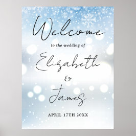 Modernes Script Winter Wedding Willkommenszeichen Poster