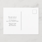 Modernes Script Zuhause Sweet Zuhause Foto Moving Ankündigungspostkarte (Rückseite)