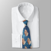 Modernes Sea Blue Seashell Neck Tie Krawatte (Gebunden)