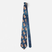 Modernes Sea Blue Seashell Neck Tie Krawatte (Vorderseite)