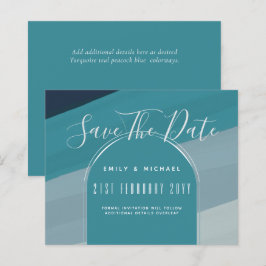 Modernes Sea Glass Ocean Peacock Aquamarine Hochze