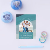 Modernes Sea Glass Ocean Peacock Aquamarine Hochze Flyer (Einzeln)