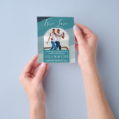 Modernes Sea Glass Ocean Peacock Aquamarine Hochze Flyer (Gruppe)