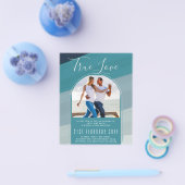 Modernes Sea Glass Ocean Peacock Aquamarine Hochze Flyer (Einzeln)