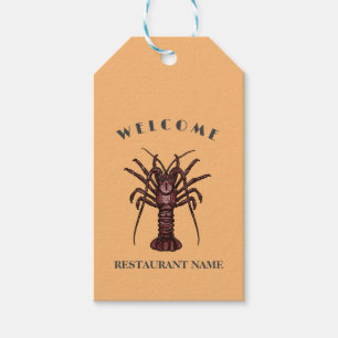 Modernes Seafeufel-Begrüßungslogo Lobster Restaura Geschenkanhänger
