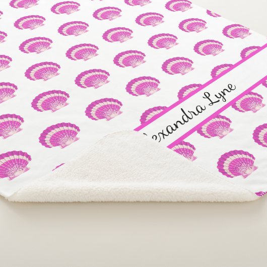Modernes Seashell Pink Muschel Beach Pattern Sherpadecke (3/4)