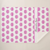 Modernes Seashell Pink Muschel Beach Pattern Sherpadecke (Vorderseite (Horizontal))