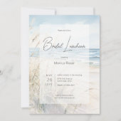 Modernes Seaside Watercolor Beach Bridal Luncheon Einladung (Vorderseite)