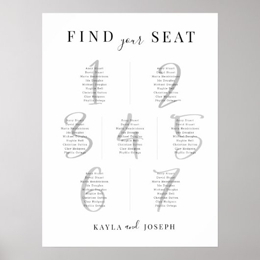 Modernes Seekartenzeichen für Hochzeiten 7 Poster (Vorne)