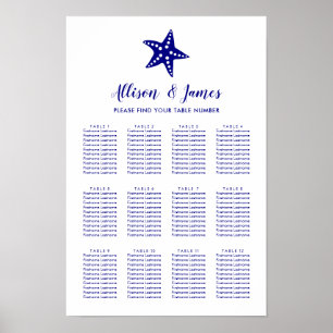 Modernes Seekartenzeichen für Starfish, Marine Poster