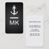 Modernes Seemonogramm Visitenkarte (Vorne/Hinten)