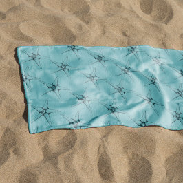 Modernes Seesternmuster im Nautikuntersee Strandtuch