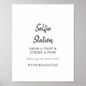 Modernes Selfie Station-Zeichen Poster (Vorne)