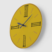 Modernes Senfgelb mit Goldene Trimm Große Wanduhr (Winkel)