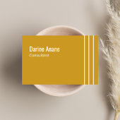 Modernes Senfgelb und weiß gestreiftes Beruflich Visitenkarte