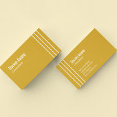 Modernes Senfgelb und weiß gestreiftes Beruflich Visitenkarte