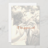 Modernes Sepia Foto Just Married Empfang Einladung (Vorne/Hinten)