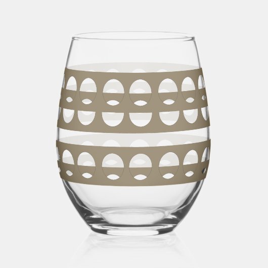 Modernes Sepia Shapes Pattern Trinkbehälter Set Weinglas Ohne Stiel (Vorderseite)