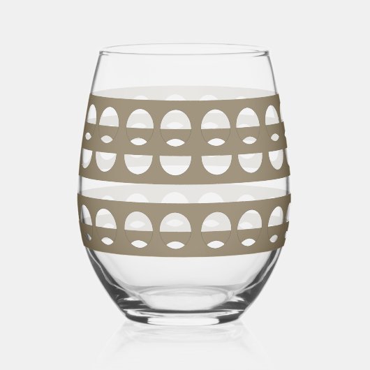 Modernes Sepia Shapes Pattern Trinkbehälter Set Weinglas Ohne Stiel (Rückseite)