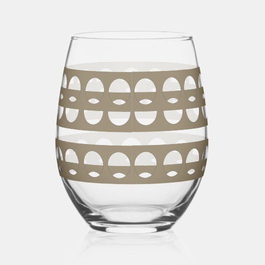 Modernes Sepia Shapes Pattern Trinkbehälter Set Weinglas Ohne Stiel (Rechts)