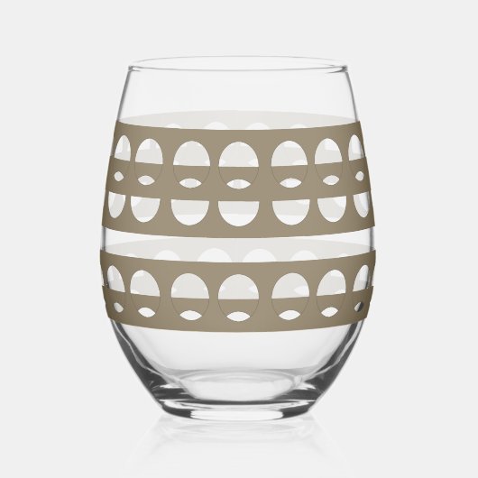 Modernes Sepia Shapes Pattern Trinkbehälter Set Weinglas Ohne Stiel (Links)