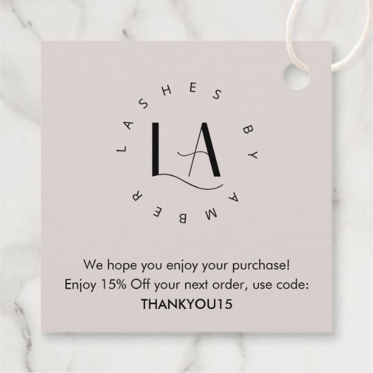 Modernes Serial Schriftart Business Vielen Dank Geschenkanhänger (Rückseite)