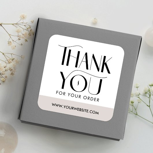 Modernes Serial Schriftart Business Vielen Dank Quadratischer Aufkleber