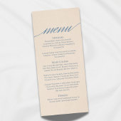 Modernes SerienWedding Menu in Dusty Blue Menükarte