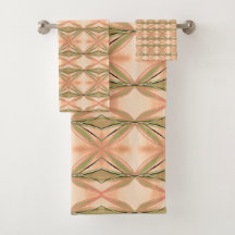 Modernes Set aus rosa Koralle und Pfirsichhandtuch