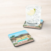 Modernes Set des modernen Poolhauses aus der Mitte Getränkeuntersetzer (Rechte Seite)