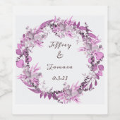 Modernes Set für Blumenreste Weinetikett (Einzelnes Label)