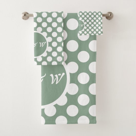 Modernes Set für Graue und weiße Polka Dot Bath Ha (Insitu)