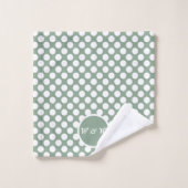 Modernes Set für Graue und weiße Polka Dot Bath Ha (Waschlappen)