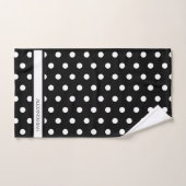 Modernes Set mit schwarzen und weißen Polka-Dosen (Handtuch)