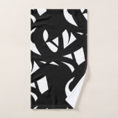 Modernes Set mit weißem/schwarzem Badehandtuch (Handtuch)