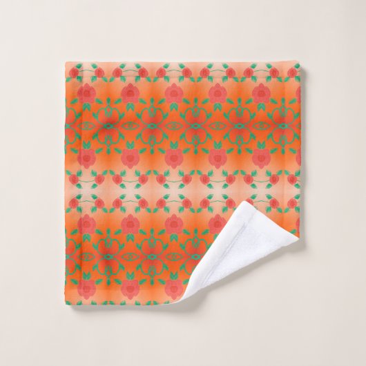 Modernes Set Roter Blumenstrauß (Waschlappen)