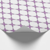 Modernes Shabby Chic-Kreuz-Muster-Lavendel-Weiß Geschenkpapier (Ecke)