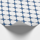 Modernes Shabby Chic-Kreuz-Muster-Marine-Blau-Weiß Geschenkpapier (Ecke)