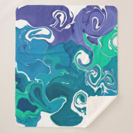 Modernes Sherpa Blanket im Marmorstil Sherpadecke