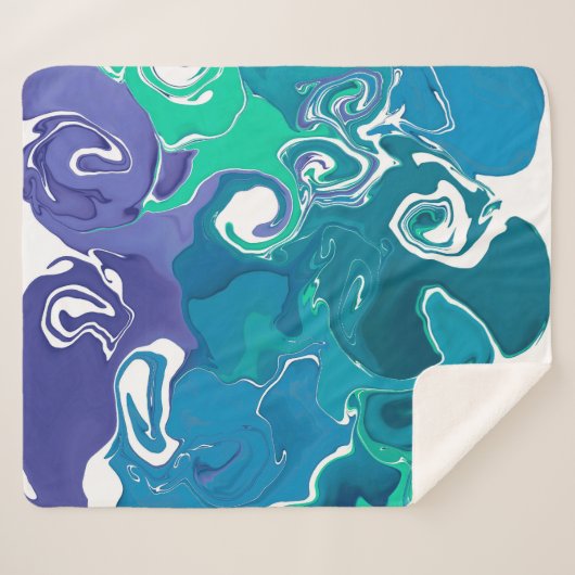 Modernes Sherpa Blanket im Marmorstil Sherpadecke (Vorderseite (Horizontal))