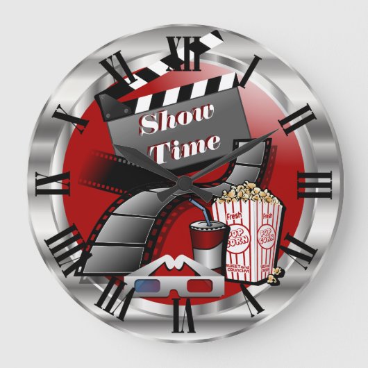 Modernes Showtime Kino Große Wanduhr (Vorderseite)