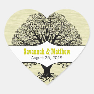 Modernes Siegel mit hellen Farben Limones Herz-Hoc Herz-Aufkleber