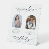 Modernes Signature Cocktail Calligrafy Script-Foto Sockelschild (Vorderseite)