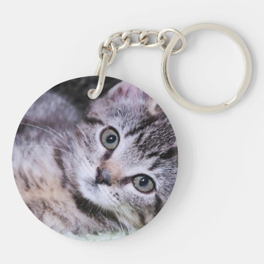 Modernes Signature Monogram Rose Gold Foil Foto Schlüsselanhänger (Rückseite)