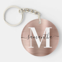 Modernes Signature Monogram Rose Gold Foil Foto